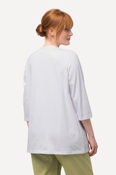 Shirt, Vogel, A-Linie, V-Ausschnitt, 3/4-Arm