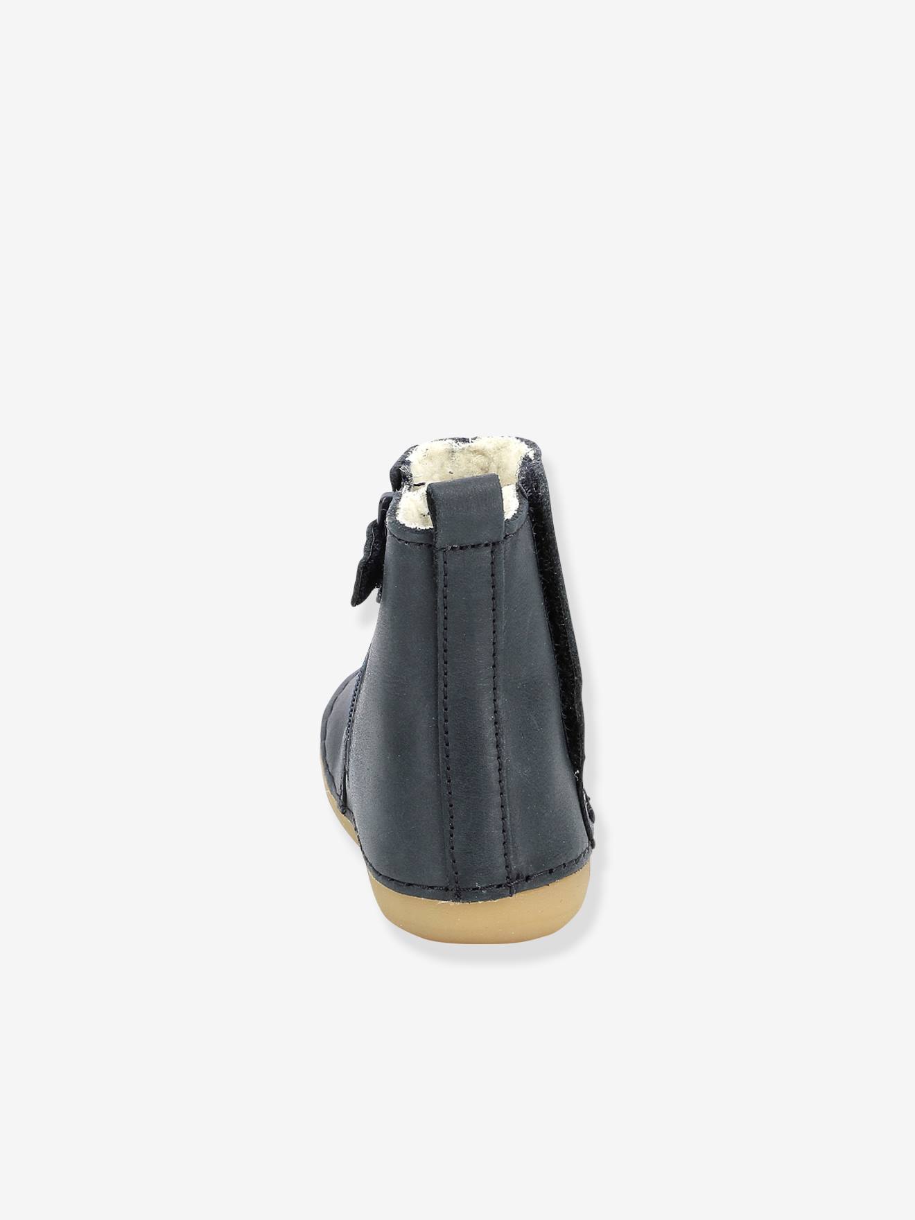 Sapatinhos de couro para bebê Socool Cho KICKERS® First Steps, bege claro, lisos