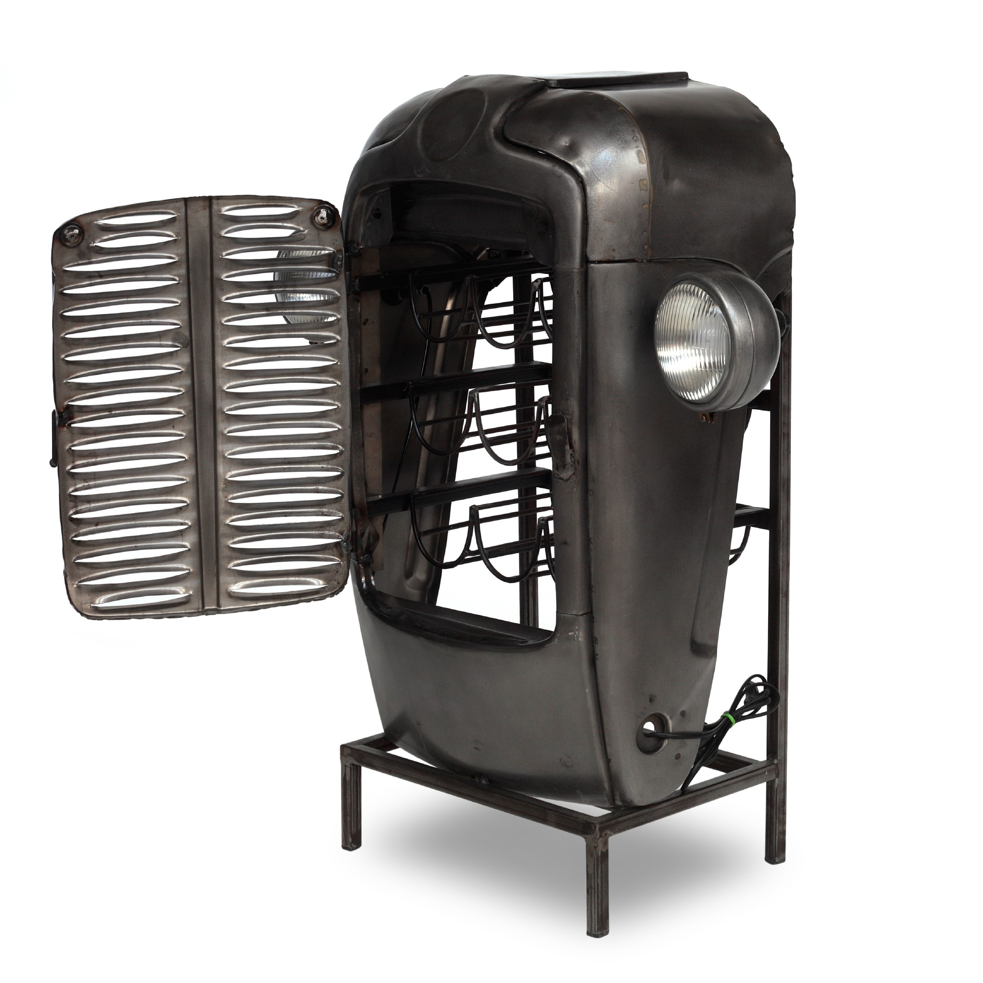 Traktor-Bar mit Regaleinsatz, vintage unlackiert, T 38 cm, B 85 cm, H 98 cm von fischer's lagerhaus