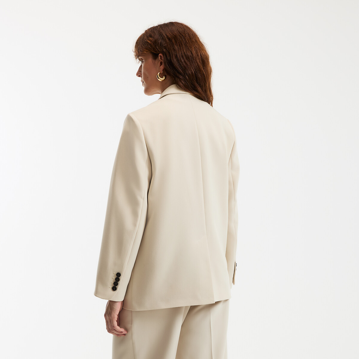 COLEÇÕES LA REDOUTE<br>Blazer de corte slim com uma única fileira de botões