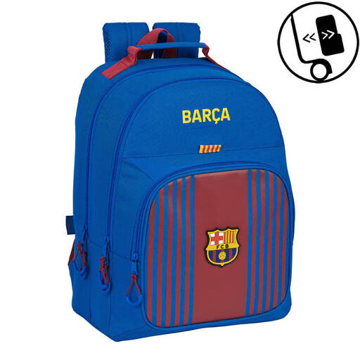 Mochila escolar Safta FC Barcelona 1º uniforme 21/22, 320x160x420 mm, azul marinho/bordô