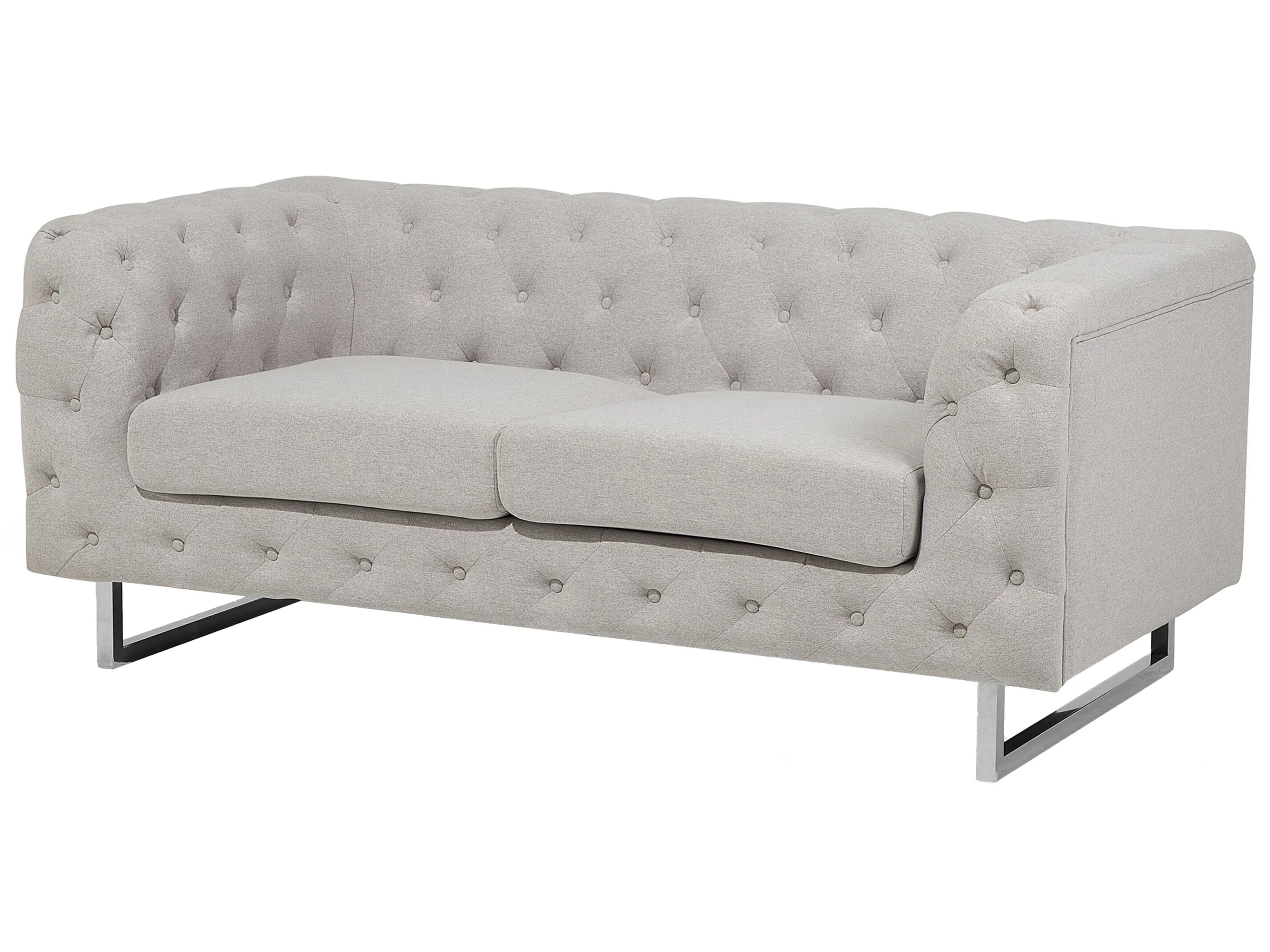 Bank 2-zits VISSLAND Stof Lichtbeige