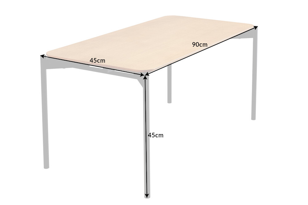 Retro Couchtisch DESIGNO 90cm Eiche Holz-Design schwarz Metallgestell