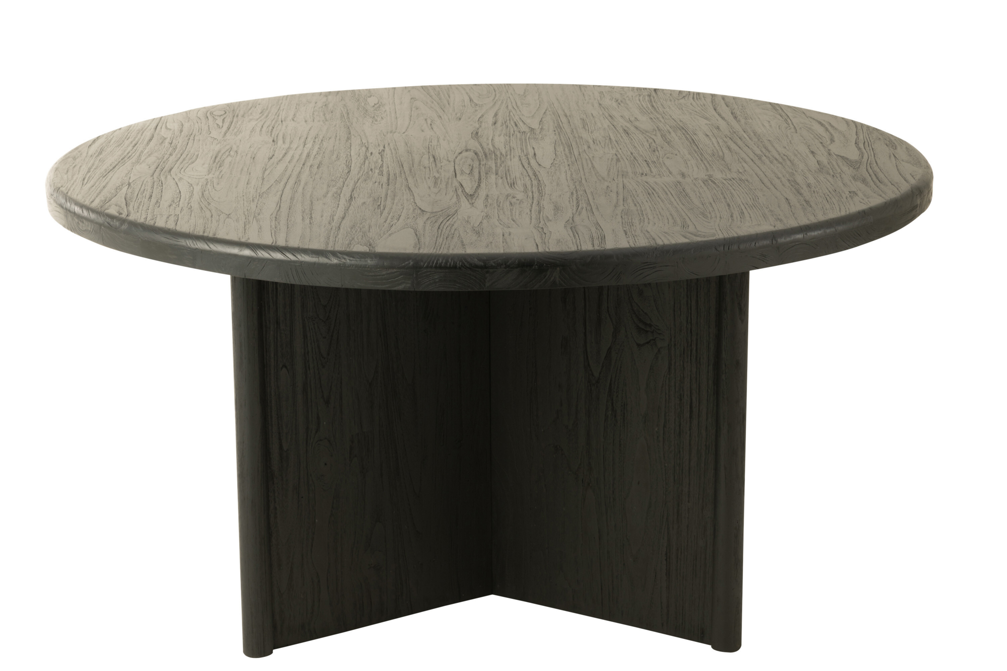Eettafel teakhout Ø150 cm zwart