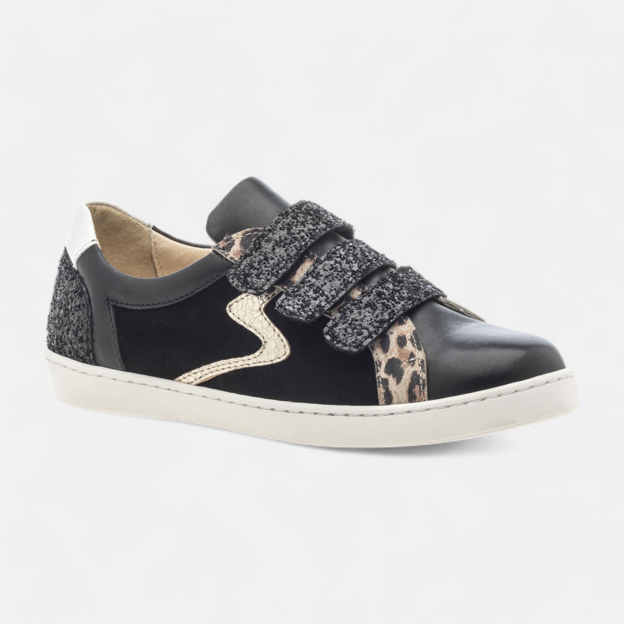 Baskets basses Femme en cuir noir