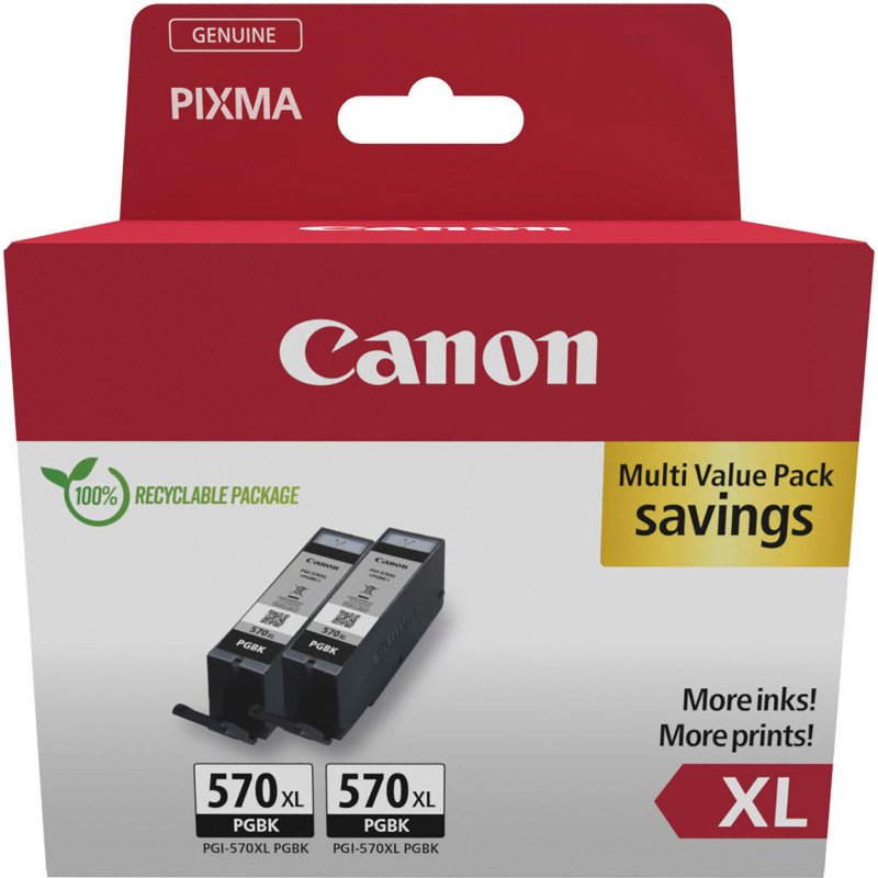 CANON Pack de 2 cartouches noires Haute Capacité PGI-570PGBK XL