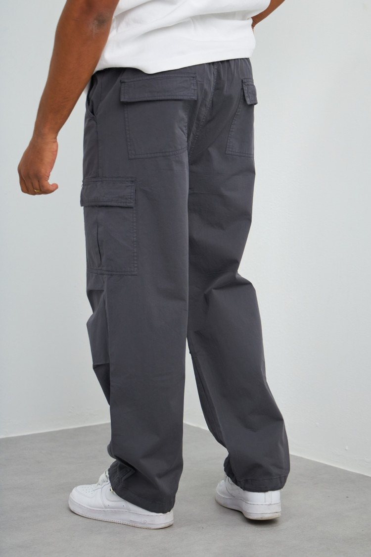 Pantalon en toile cargo gris