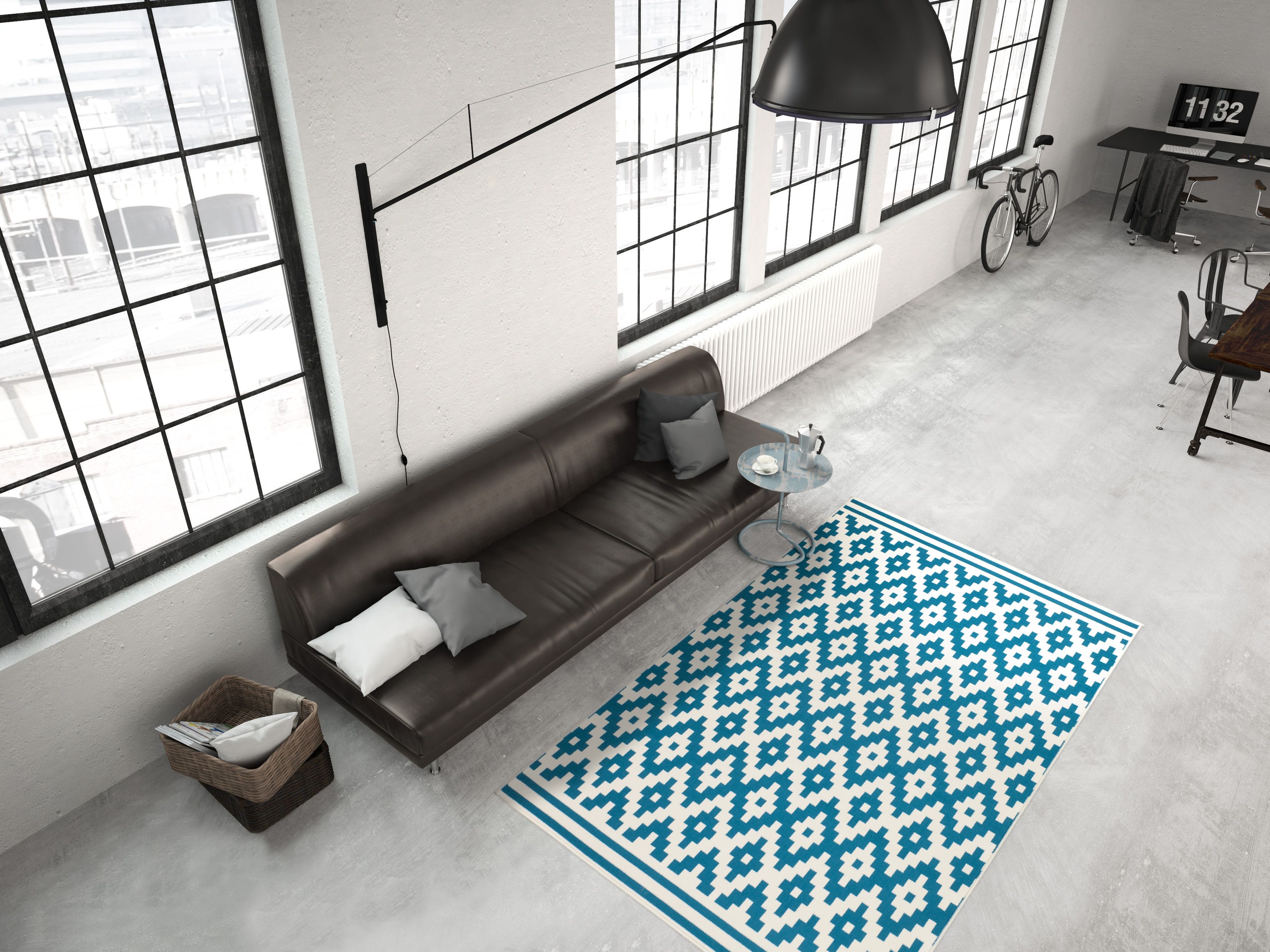 Vloerkleed 300 Wit Turquoise Now!