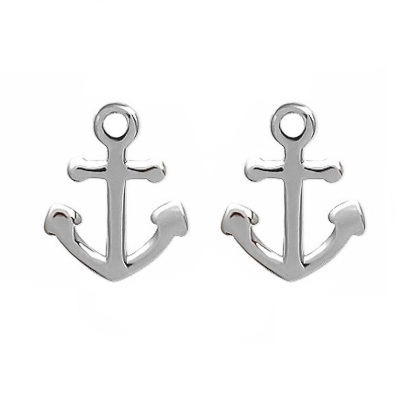 Boucles d'oreilles ancre marine Argent 925 Rhodié