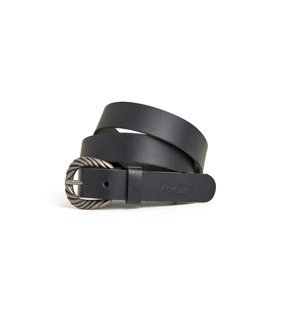 Cinto de couro preto Charlize da Pepe Jeans