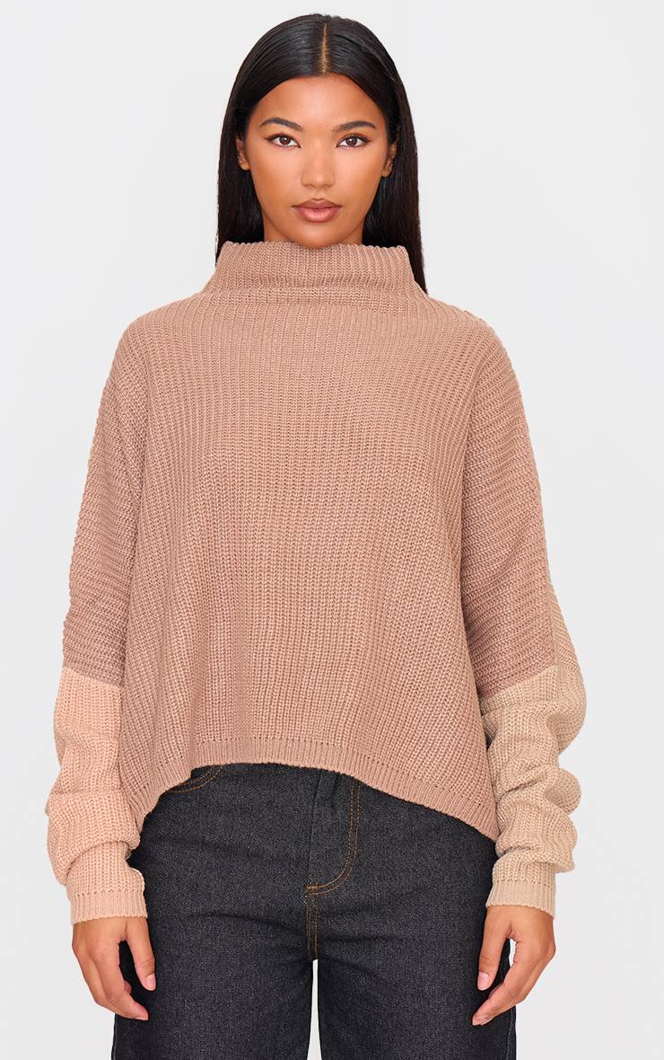 Gris Pierre Synthétiquell Oversize À Blocs De Couleur