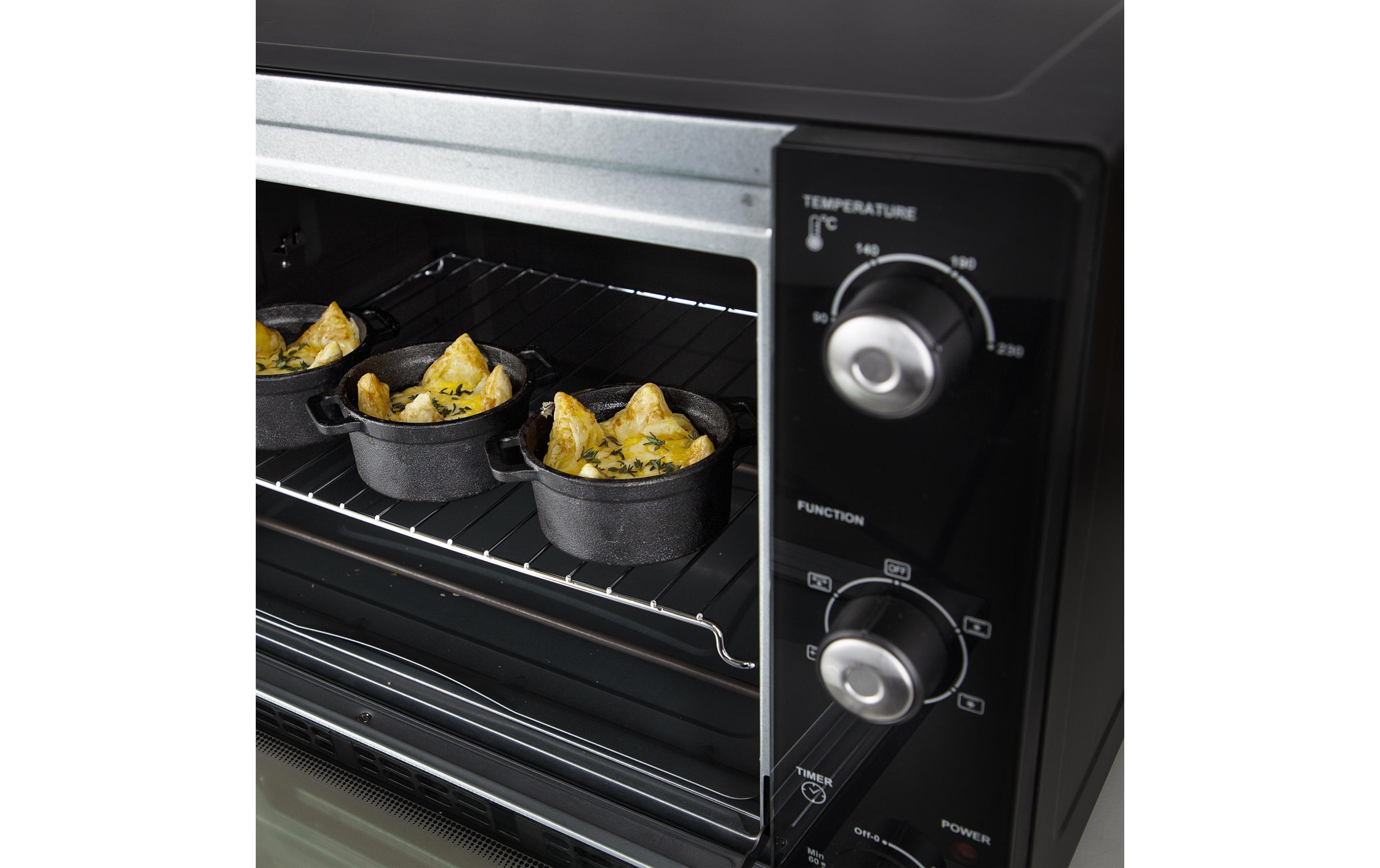 Backofen Deluxe 45 l, Schwarz<br>Kompakter Konvektionsbackofen mit Grill- und Auftaufunktion