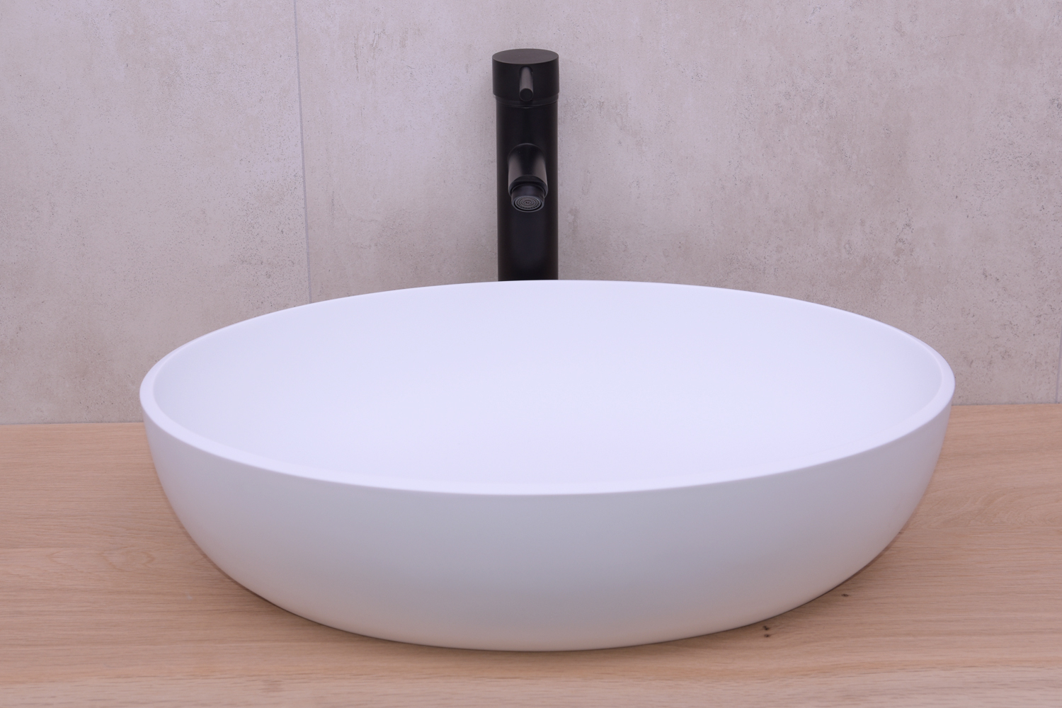 SHOWMODEL: Saniclear Parel solid surface waskom 54x38cm mat wit