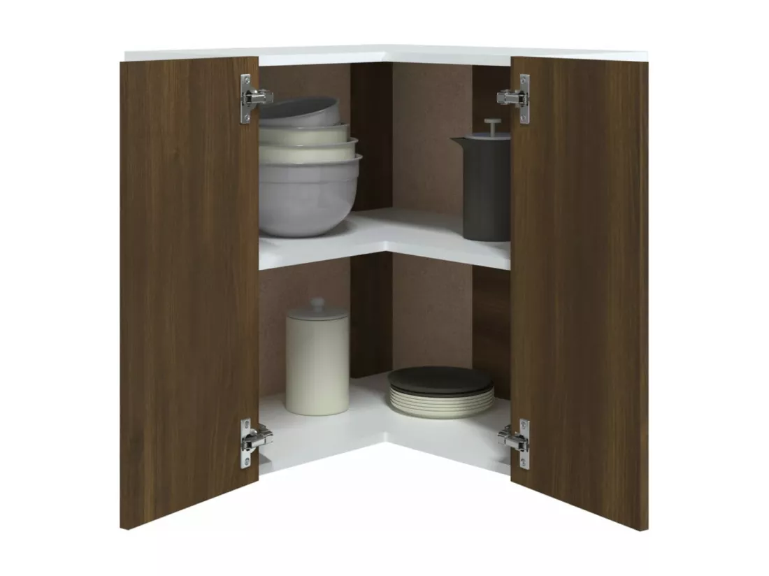 Armoire d'angle suspendue Chêne marron Bois d'ingénierie
