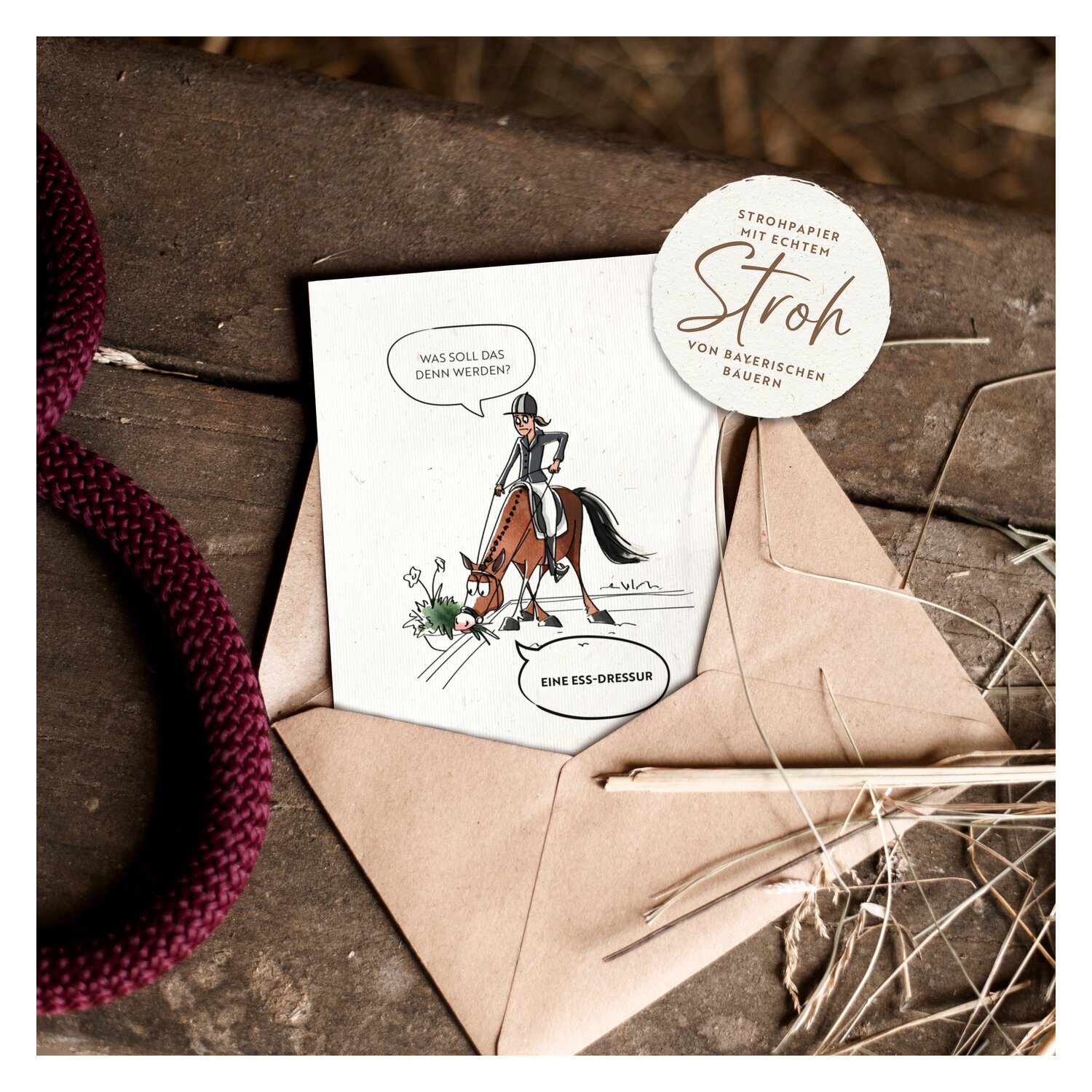 mrs. RIDE Strohpapier-Postkarten  - Ess Dressur