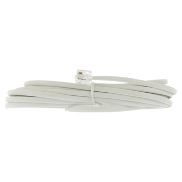 Q-Link telefoon aansluitsnoer modulair 2RJ11 plug 5 meter wit