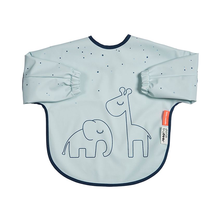 Bavoir à manches 6-18 mois - Dreamy Dots gris - Ecru