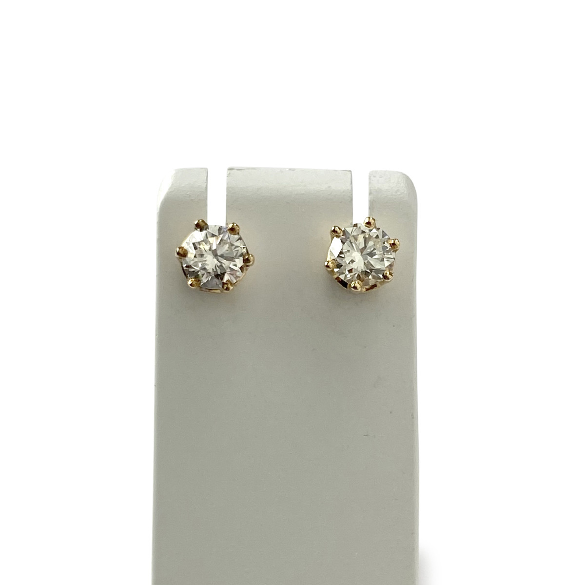 Boucles d'oreilles d'occasion or 750 jaune diamants