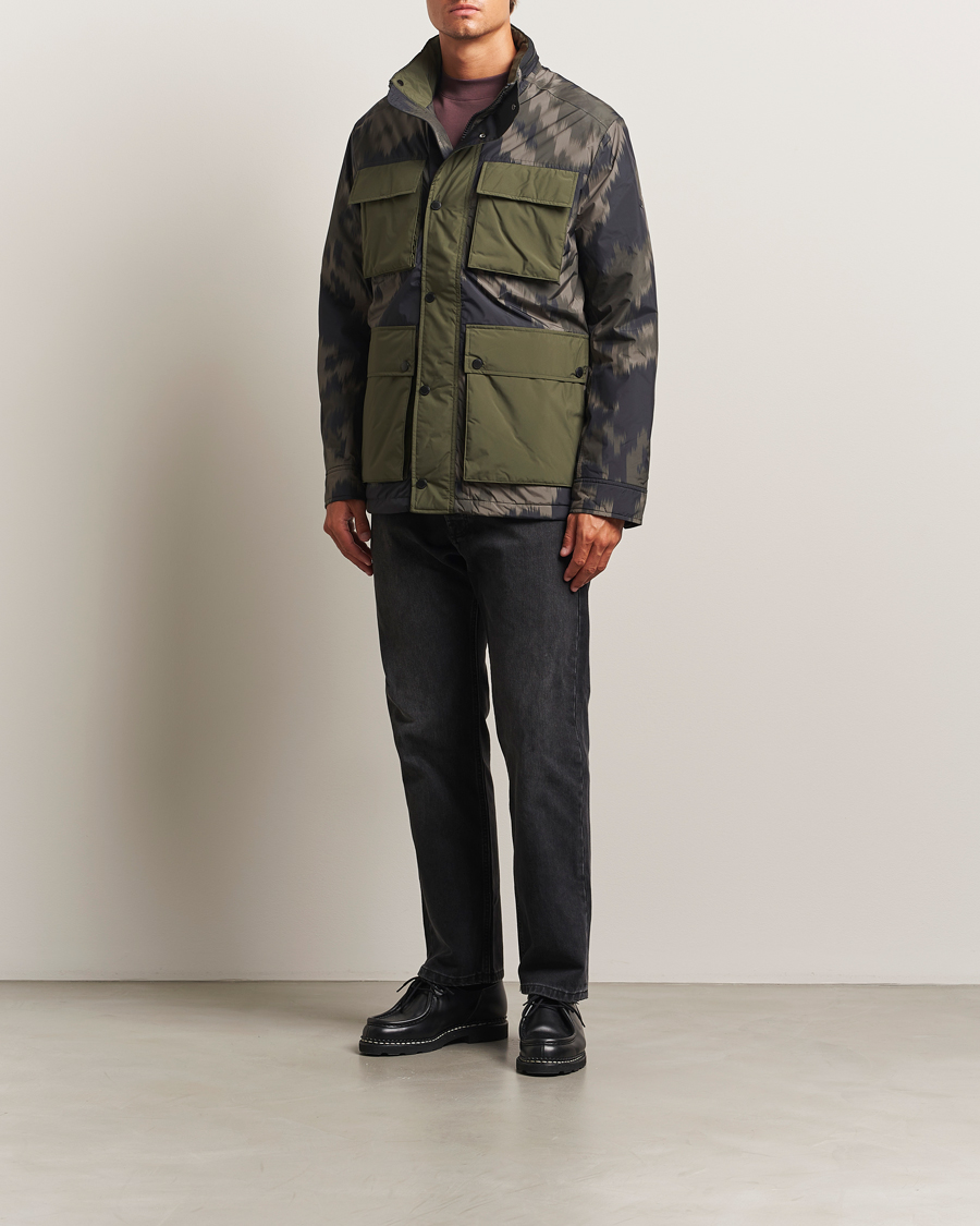 J.Lindeberg Aiden 2L Padded Printed Field Jacket Wrap Forest