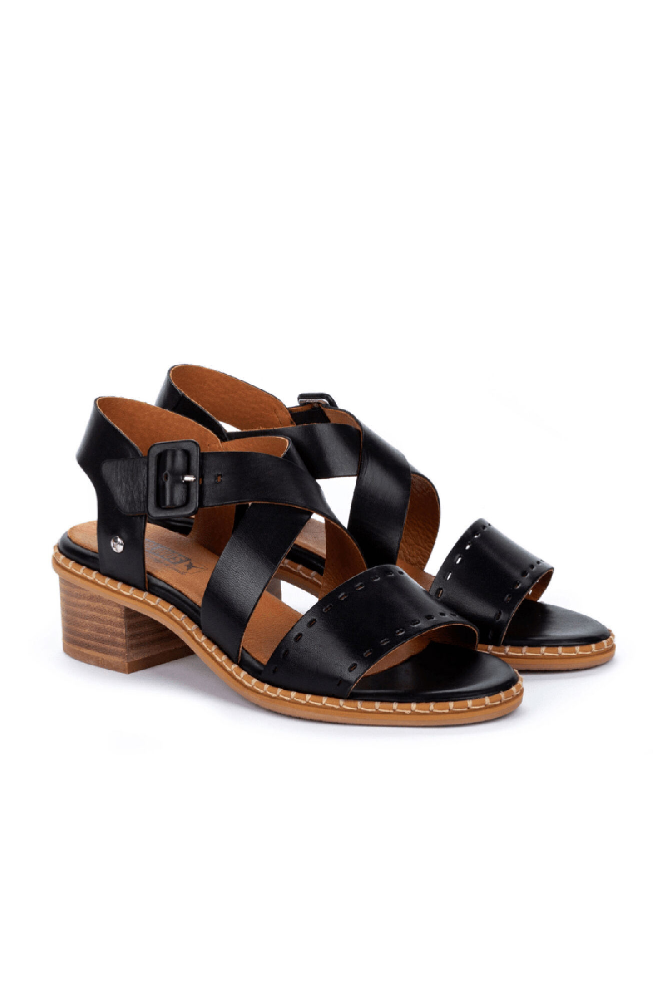 Sapatos de salto branco - Preto