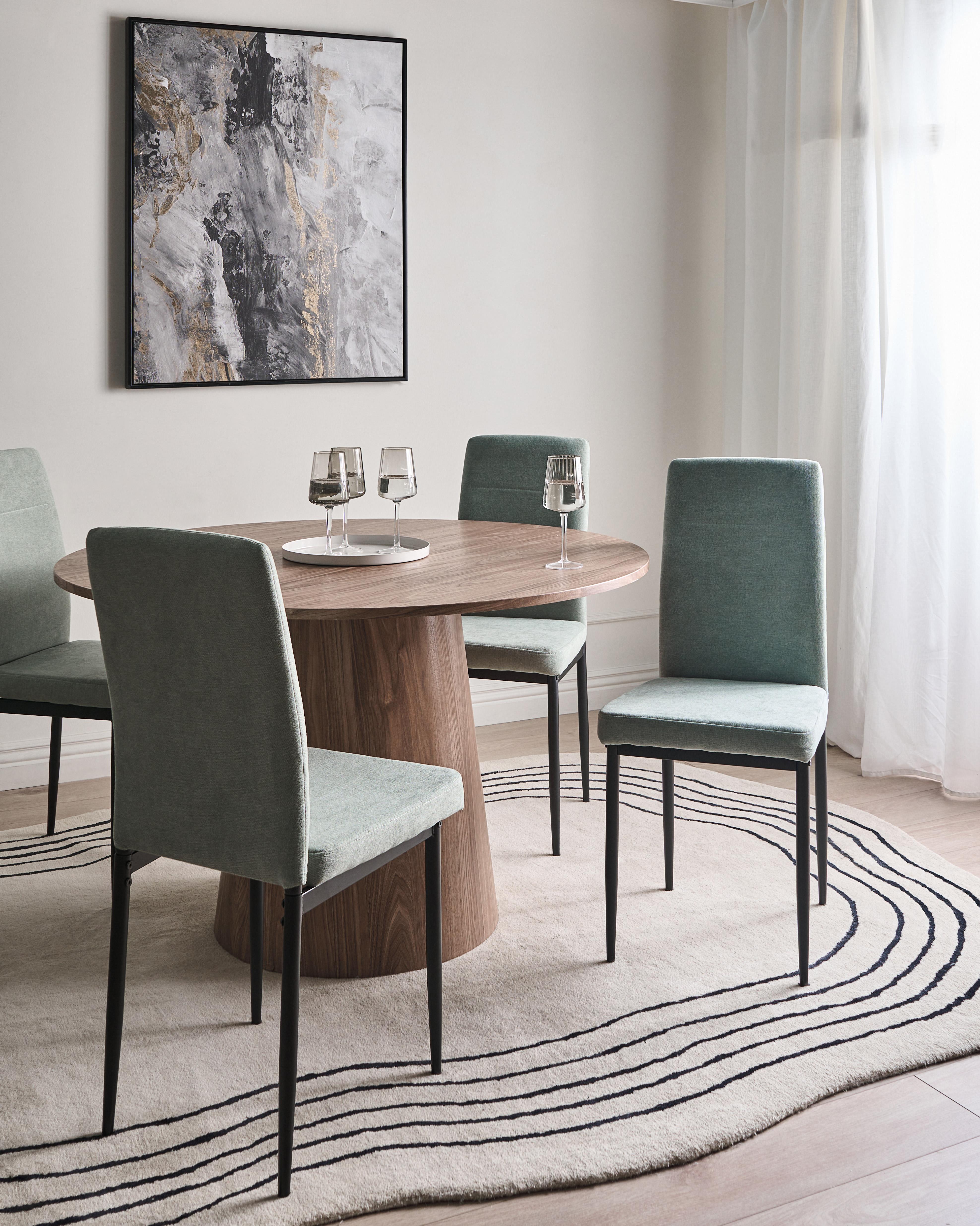 Set van 4 eetkamerstoelen RINER Stof Lichtgroen