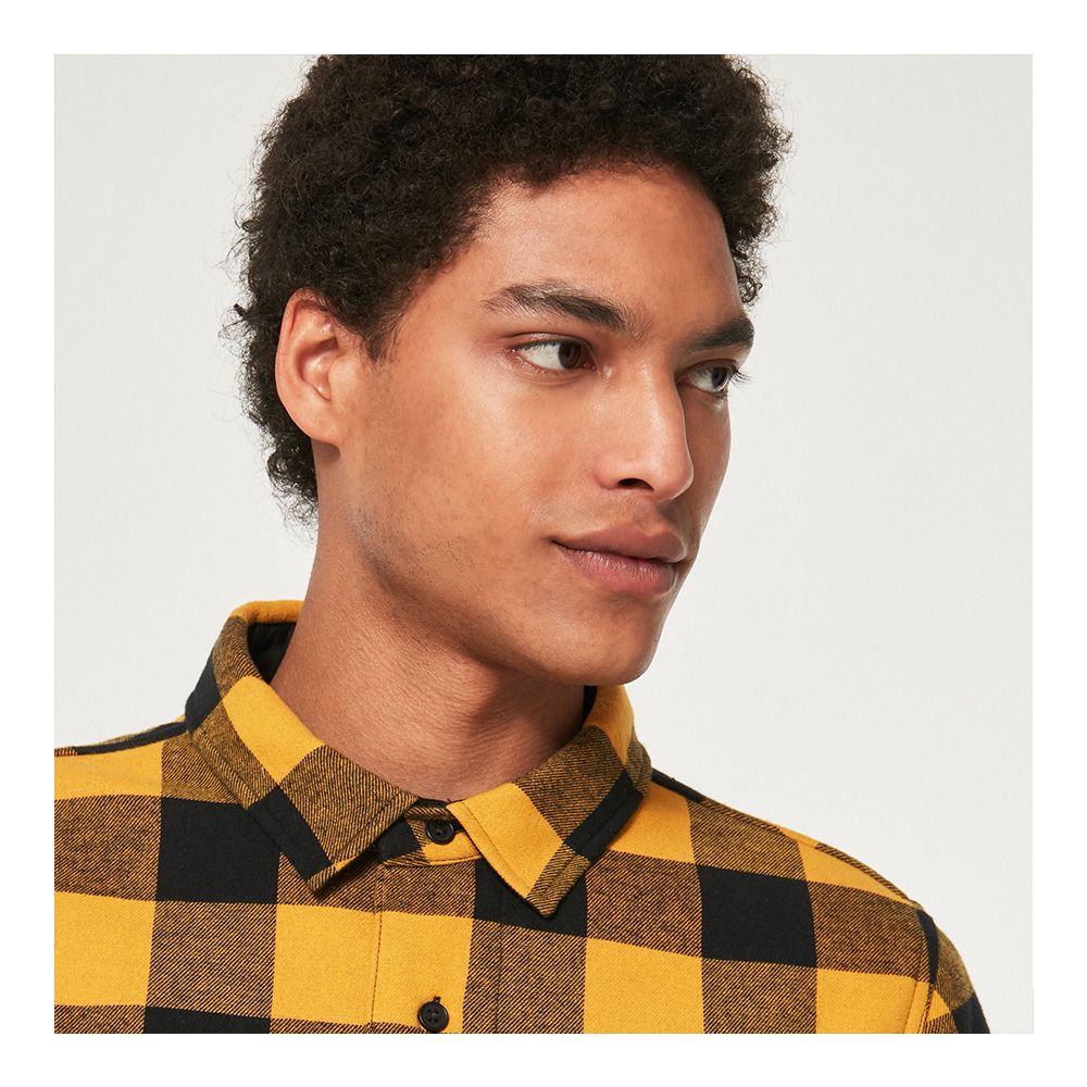 Oakley BEAR COZY FLANNEL - Chemise Homme amber yellow/black check