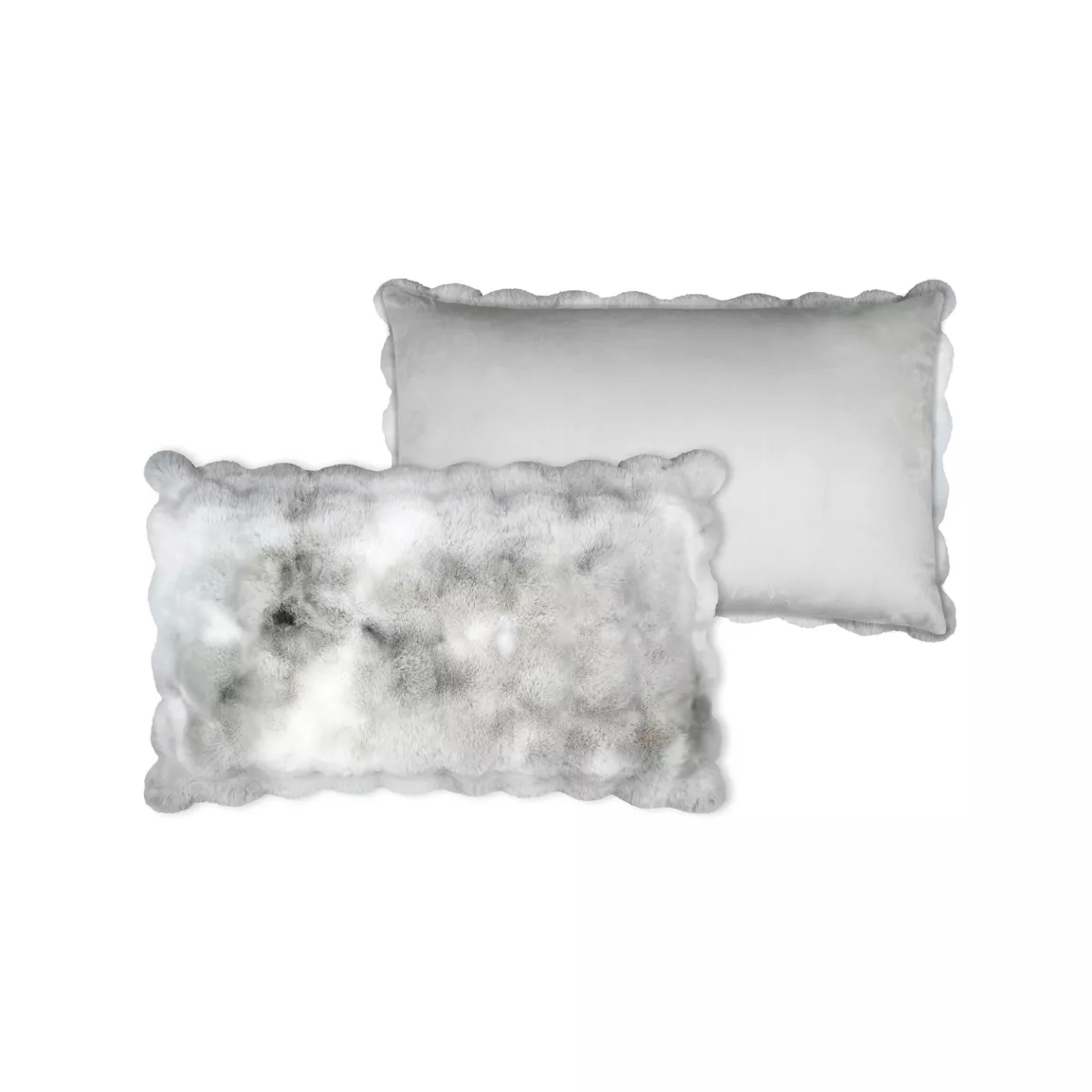 Coussin rectangulaire fausse fourrure (50 x 80 cm) Nebraska Gris perle