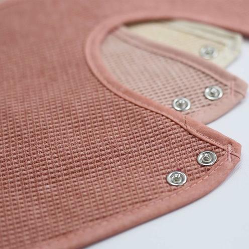Lot de 6 bavoirs de naissance nid d'abeille - Beige/rose - TROIS KILOS SEPT
