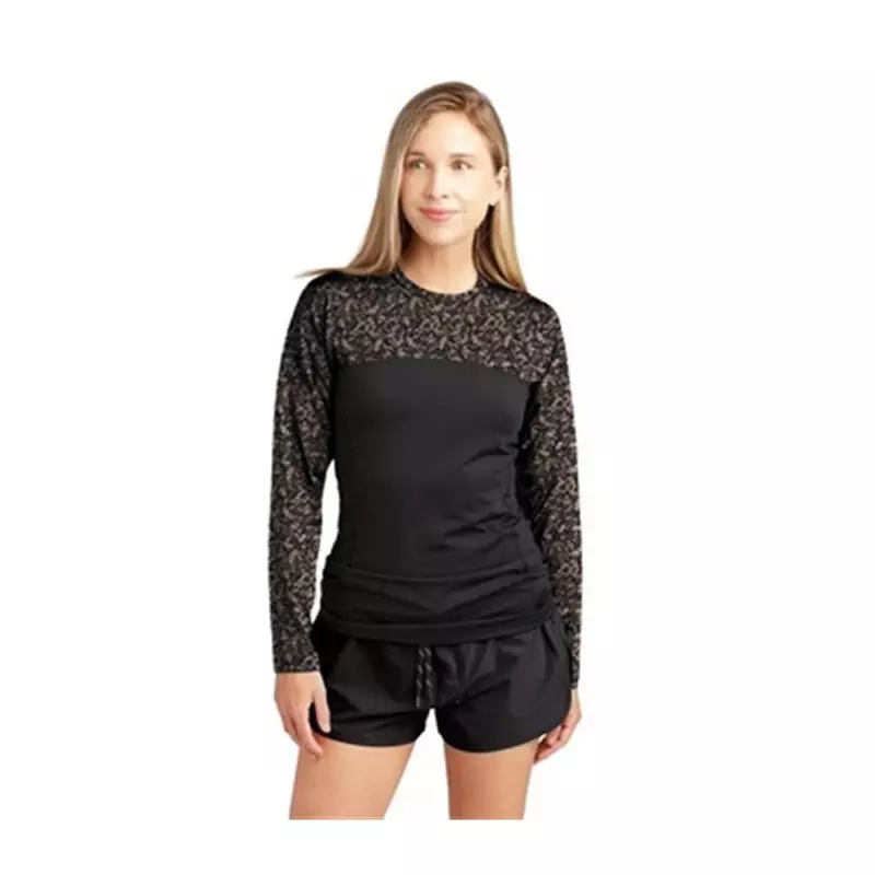Lycra femme DAKINE HD Snug Fit L/S Crew Molten Lava