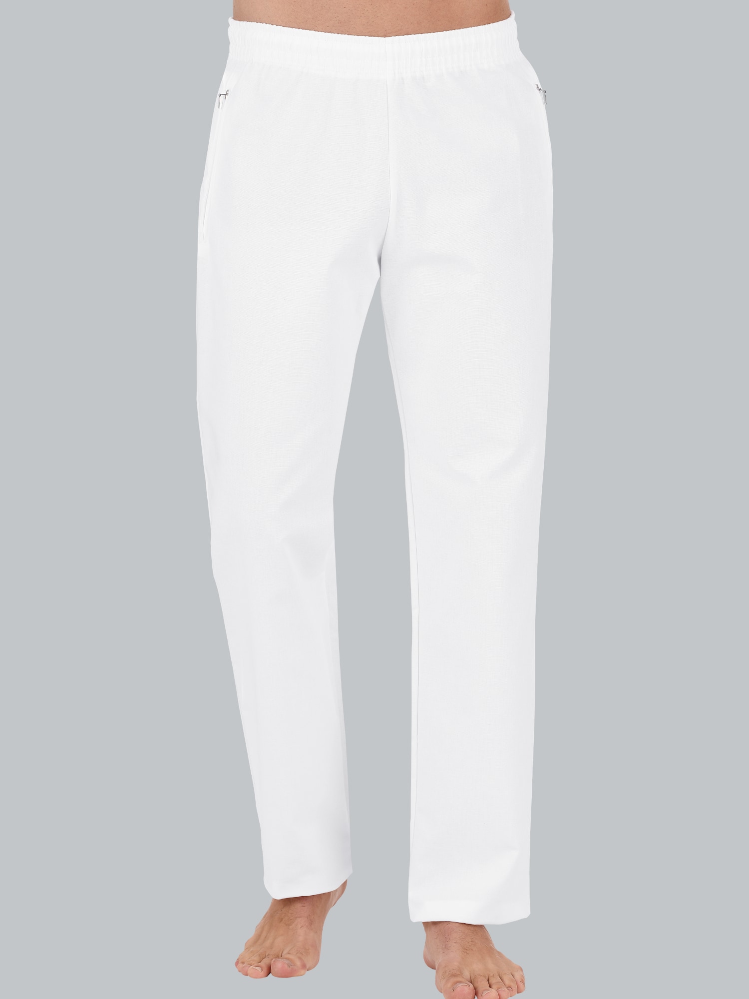 Freizeithose aus elastischer Webware Weiss