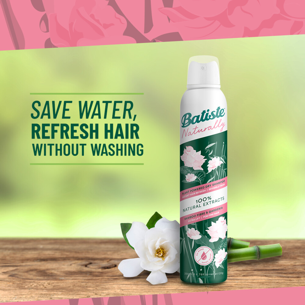 Batiste Naturally Droogshampoo Bamboo Fibre & Gardenia200 ml