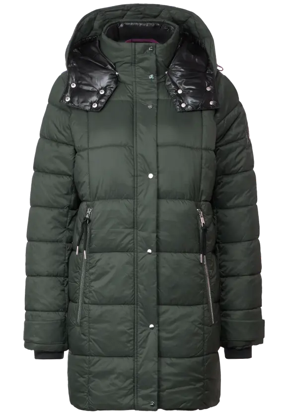 Wintermantel mit Kapuze - verdant green