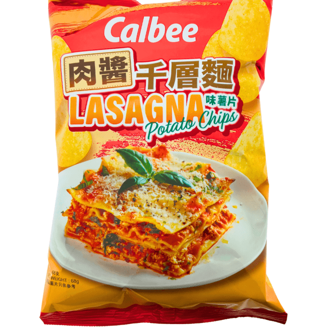 Calbee Aardappelchips met Lasagnesmaak 68g