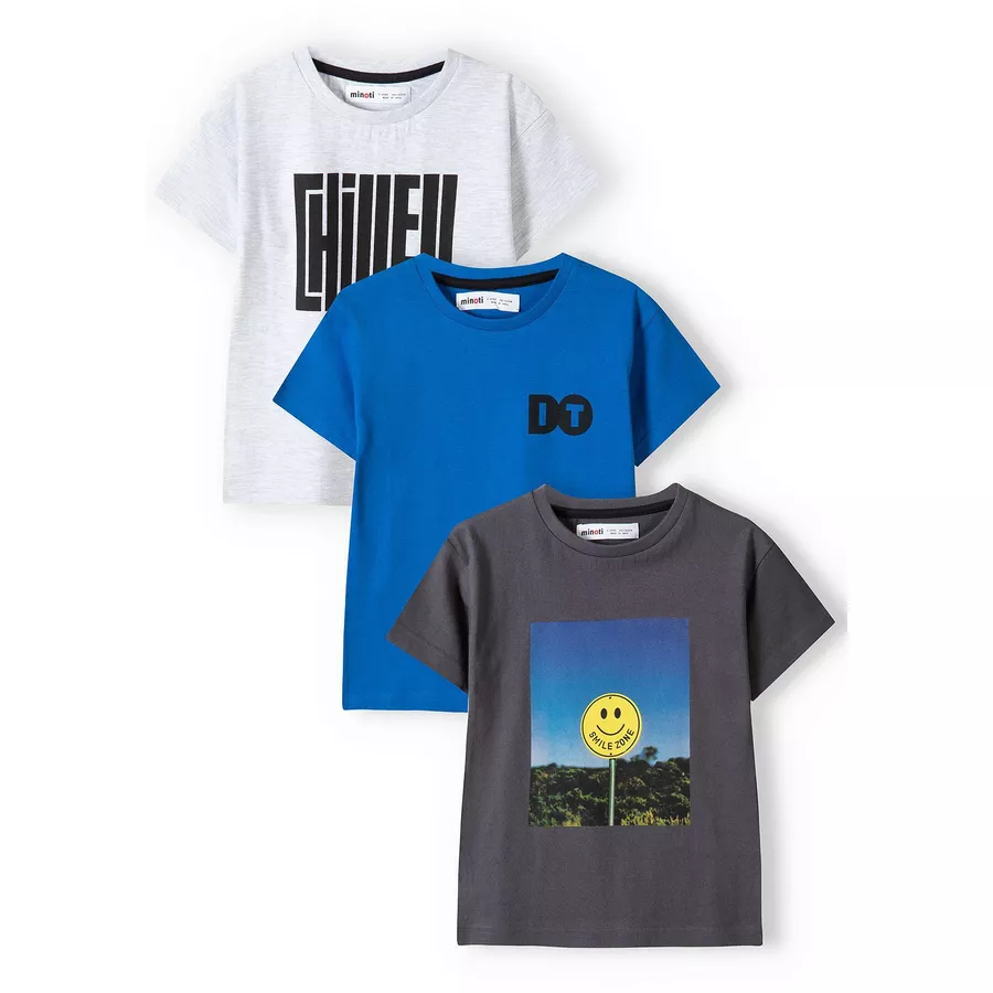 MINOTI 3er-Pack T-Shirts BlauGrauSchwarz