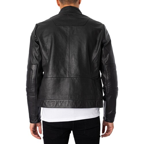 G-Star Raw - Chaqueta De Cuero Motera Negro