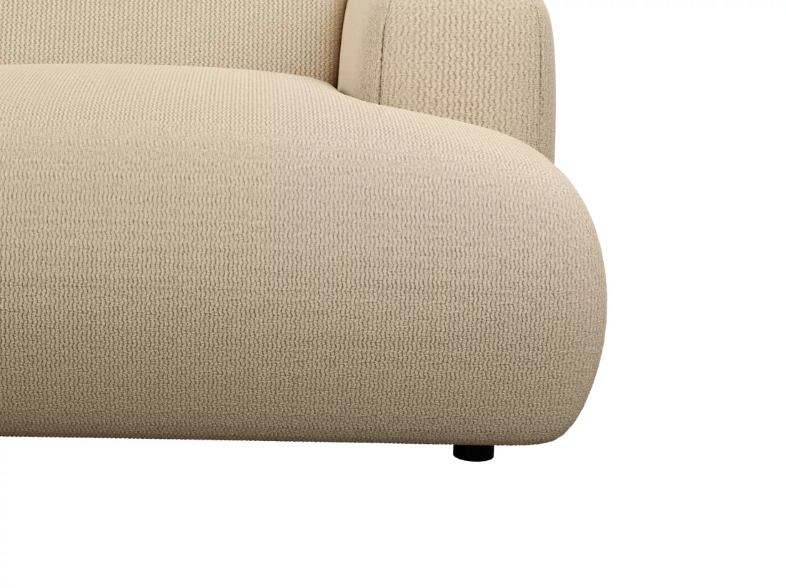 Canapé d'angle gauche en tissu texturé beige POGNI de Maison Céphy