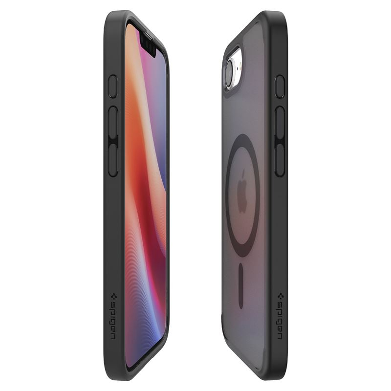 iPhone 16e Ultra Hybrid MagSafe Hülle TPU Bumper Acryl Rückseite Air Cushion Fallschutz (ACS09144) - Frost Black