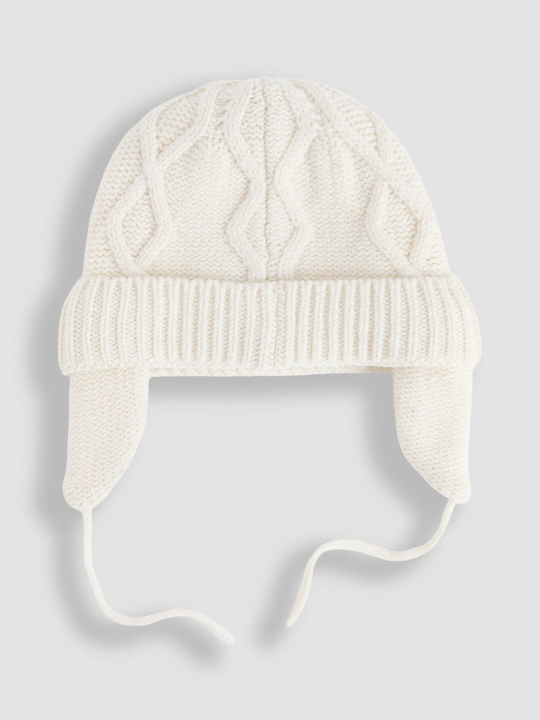 Cream kers - JoJo Maman Bébé Cosy Pom Pom Rib Hat