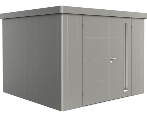 Biohort Neo 3C tuinhuis met dubbele deuren, 291,5 x 291,5 cm, kwartsgrijs metallic