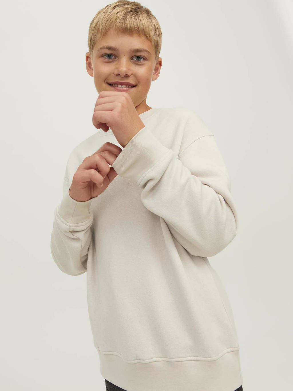 JACK & JONES sweater JORVESTERBRO met tekst offwhite