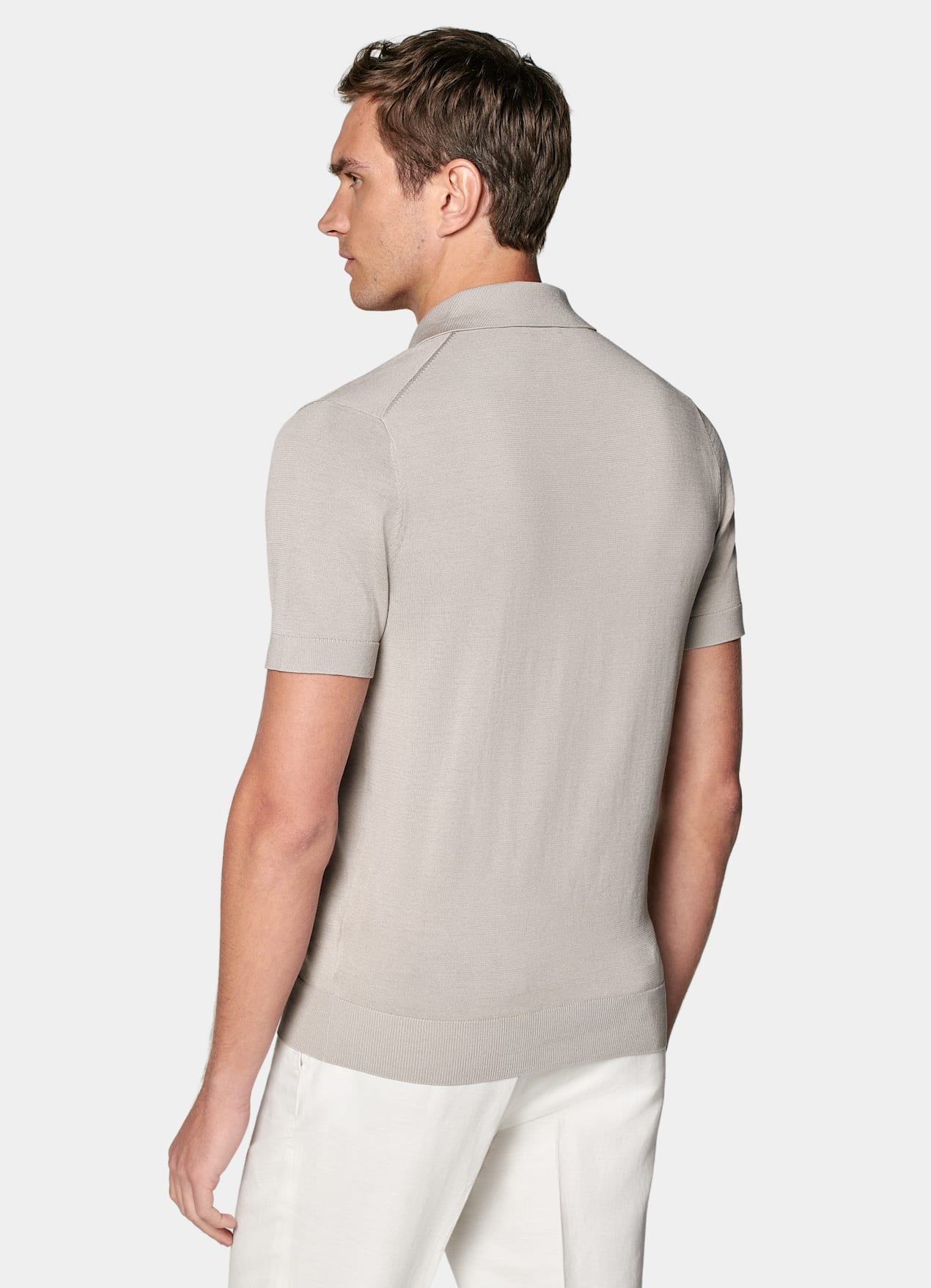 Polo sans boutons taupe clair