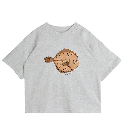 Mini Rodini T-Shirt - Flunder - Grau Meliert
