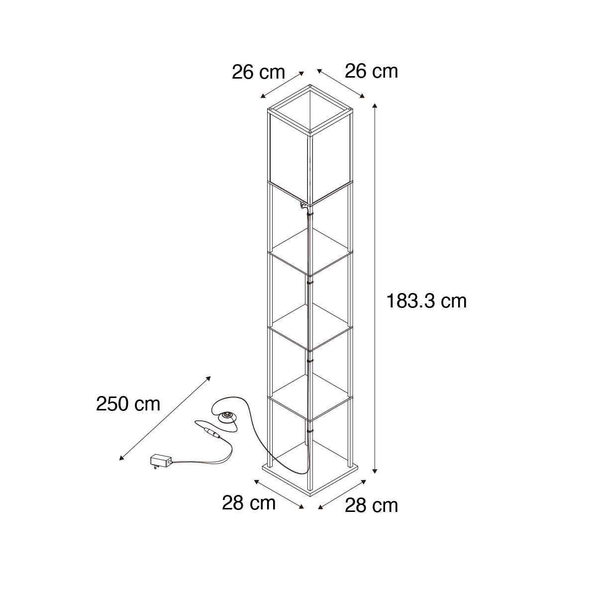 Design vloerlamp zwart met wit incl. LED - Nea