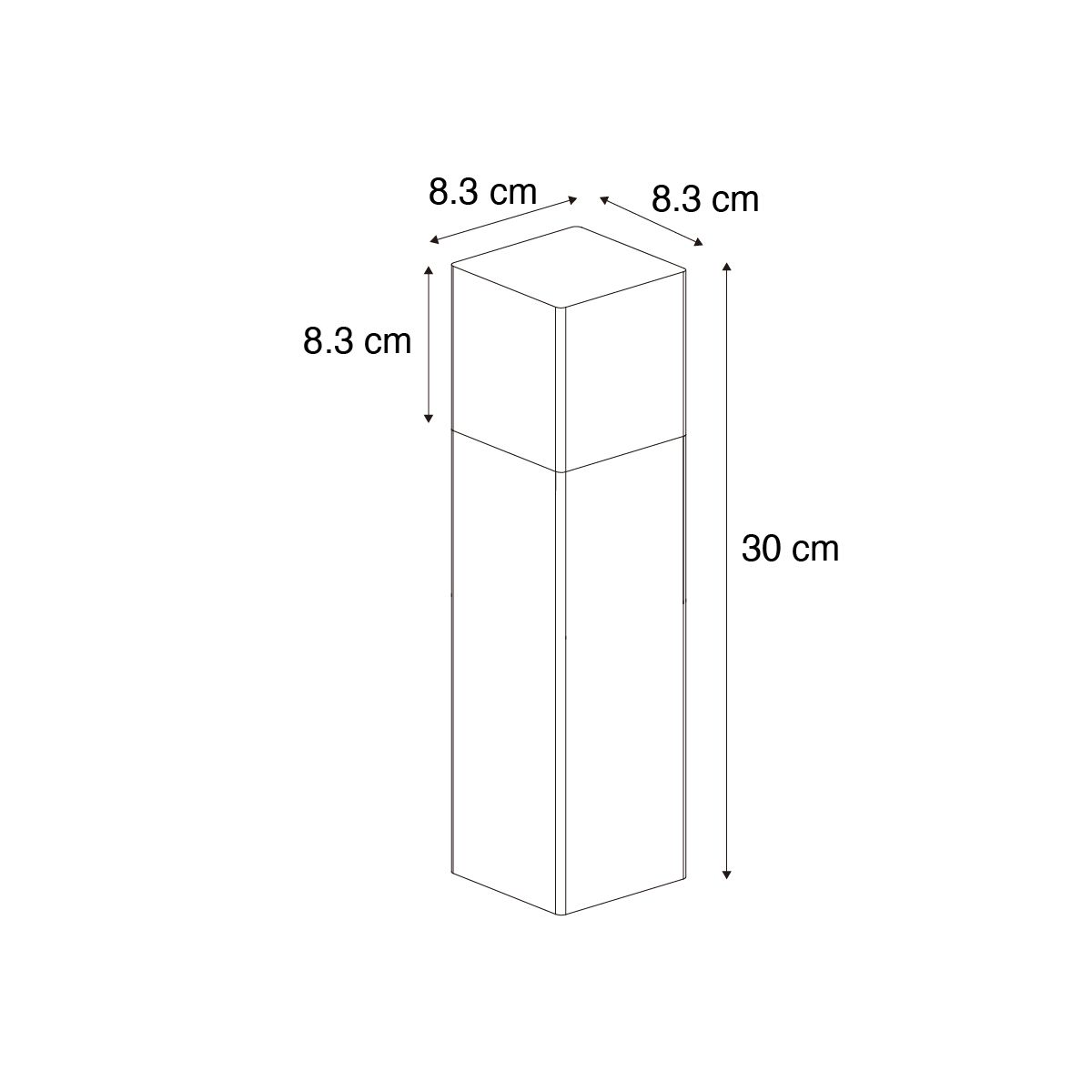 Buitenlamp zwart met smoke glas met grondpin en kabelmof 30cm IP44 - Denmark