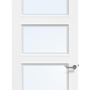 Arne & Bodil binnendeur ABD25 blank glas met matte rand - wit afgelakt