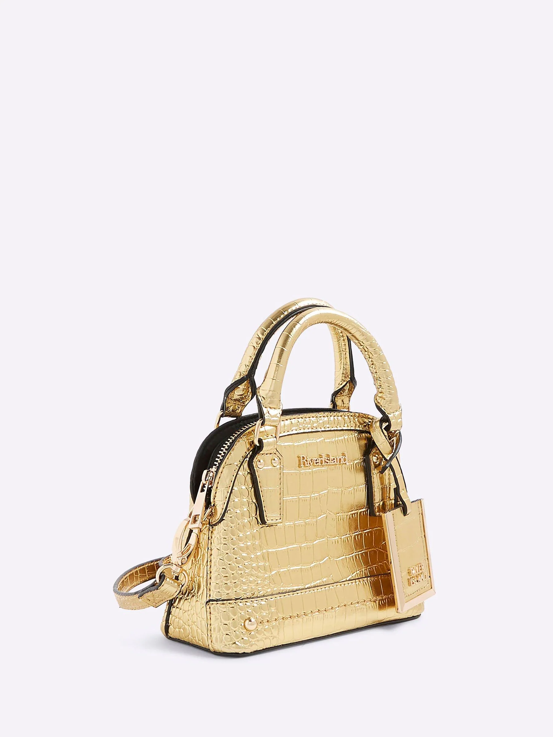 River Island Mini Croc Texture Cross Body Bag