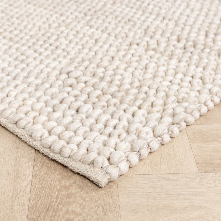 Wollen vloerkleed - Luminous Creme/Wit | Kwaliteit