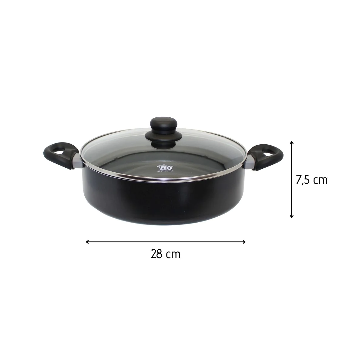 Sauteuse de cuisine 28 cm avec couvercle 3,7 litres Smart Life Elo