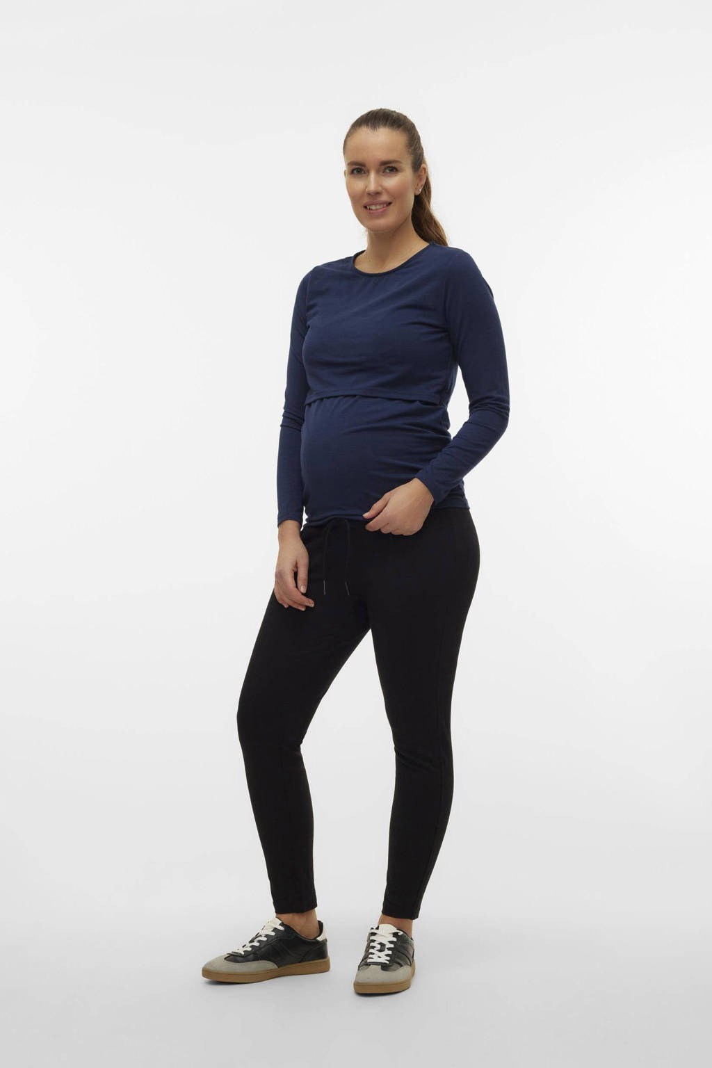 VERO MODA MATERNITY slim fit broek VMMEVA zwart