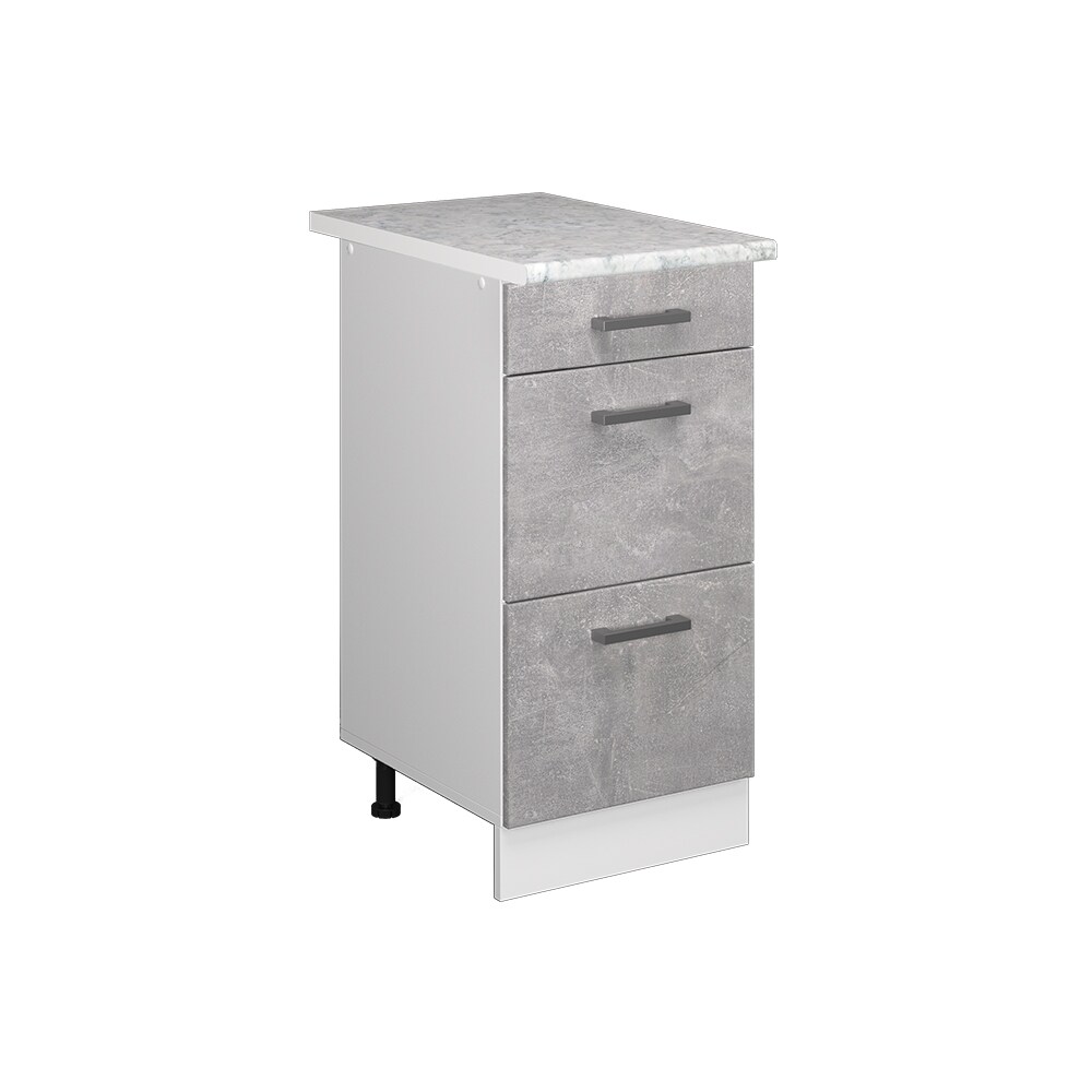 Vicco Schubladenunterschrank Küchenschrank Küchenzeile R-Line 40 cm Weiß Beton Schublade Arbeitsplatte
